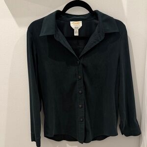 Talbots Dark Green Button-Down Women's Shirt